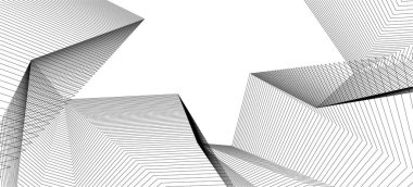 Mimari sanat konseptinde soyut çizgiler, minimum geometrik şekiller.