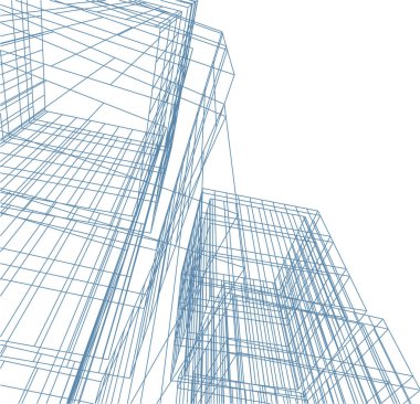 Mimari sanat konseptinde soyut çizgiler, minimum geometrik şekiller. 