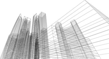 Mimari sanat konseptinde soyut çizgiler, minimum geometrik şekiller.