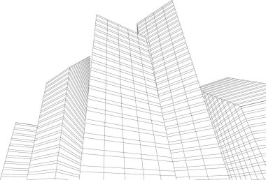 Mimari sanat konseptinde soyut çizgiler, minimum geometrik şekiller. 
