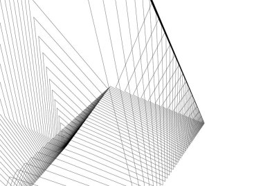 Mimari sanat konseptinde soyut çizgiler, minimum geometrik şekiller.