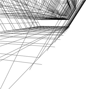 Mimari sanat konseptinde soyut çizgiler, minimum geometrik şekiller. 