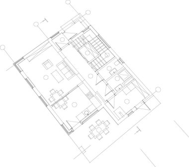 Mimari sanat konseptinde soyut çizgiler, minimum geometrik şekiller.