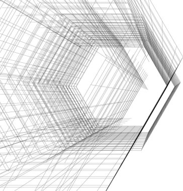 Mimari sanat konseptinde soyut çizgiler, minimum geometrik şekiller.