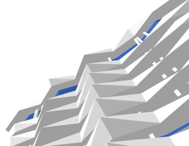 Mimari sanat konseptinde soyut çizgiler, minimum geometrik şekiller. 