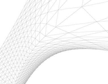 Mimari sanat konseptinde soyut çizgiler, minimum geometrik şekiller. 