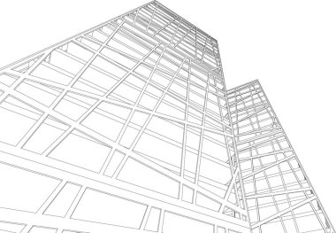 Mimari sanat konseptinde soyut çizgiler, minimum geometrik şekiller. 