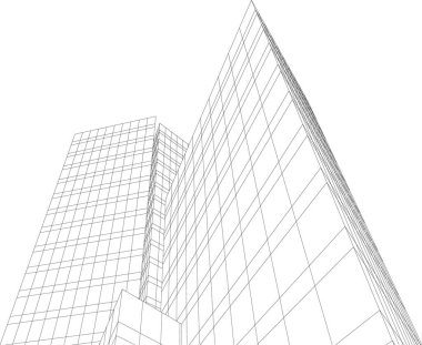 Mimari sanat konseptinde soyut çizgiler, minimum geometrik şekiller. 