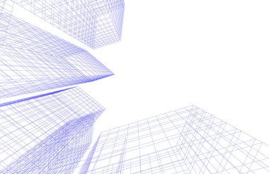 Mimari sanat konseptinde soyut çizgiler, minimum geometrik şekiller.