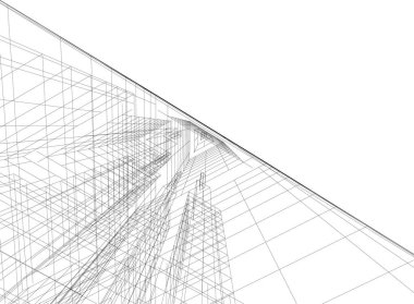 Mimari sanat konseptinde soyut çizgiler, minimum geometrik şekiller. 