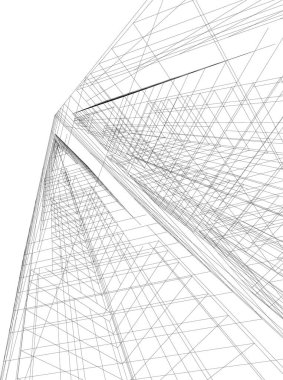 Mimari sanat konseptinde soyut çizgiler, minimum geometrik şekiller.