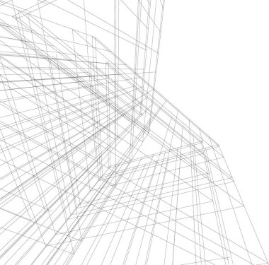 Mimari sanat konseptinde soyut çizgiler, minimum geometrik şekiller. 