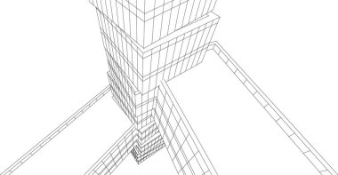 Mimari sanat konseptinde soyut çizgiler, minimum geometrik şekiller. 