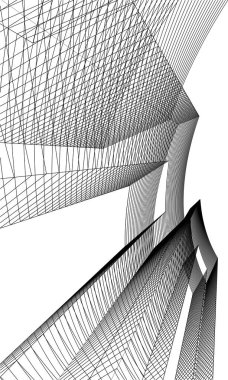 Mimari sanat konseptinde soyut çizgiler, minimum geometrik şekiller.