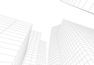 Mimari sanat konseptinde soyut çizgiler, minimum geometrik şekiller. 