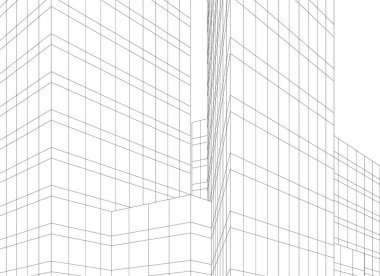 Mimari sanat konseptinde soyut çizgiler, minimum geometrik şekiller. 