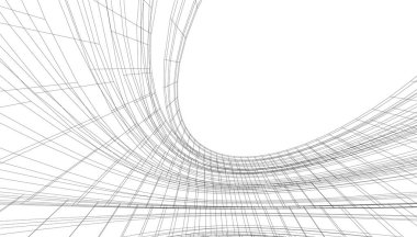 Mimari sanat konseptinde soyut çizgiler, minimum geometrik şekiller. 