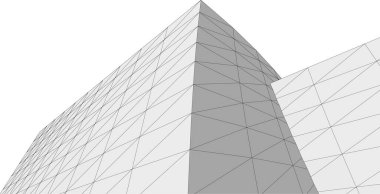 Mimari sanat konseptinde soyut çizgiler, minimum geometrik şekiller. 