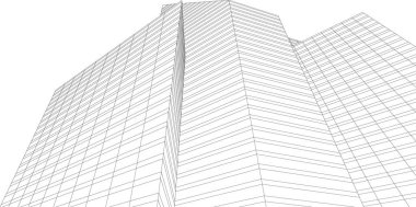 Mimari sanat konseptinde soyut çizgiler, minimum geometrik şekiller. 