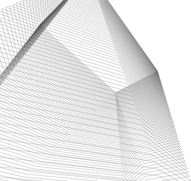 Mimari sanat konseptinde soyut çizgiler, minimum geometrik şekiller. 