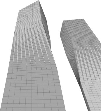 Mimari sanat konseptinde soyut çizgiler, minimum geometrik şekiller.