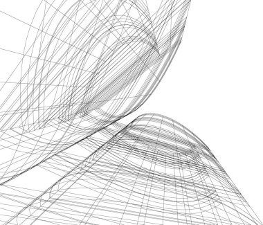 Mimari sanat konseptinde soyut çizgiler, minimum geometrik şekiller.