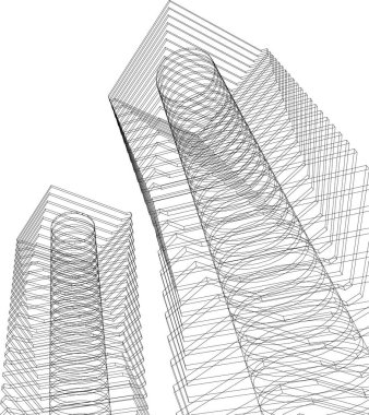 Mimari sanat konseptinde soyut çizgiler, minimum geometrik şekiller. 
