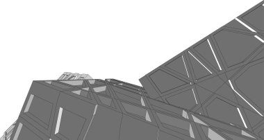 Mimari sanat konseptinde soyut çizgiler, minimum geometrik şekiller. 