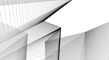 Mimari sanat konseptinde soyut çizgiler, minimum geometrik şekiller.