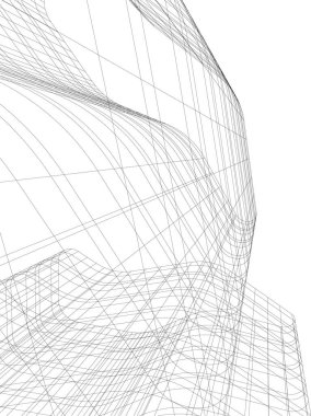 Mimari sanat konseptinde soyut çizgiler, minimum geometrik şekiller. 