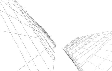 Mimari sanat konseptinde soyut çizgiler, minimum geometrik şekiller.