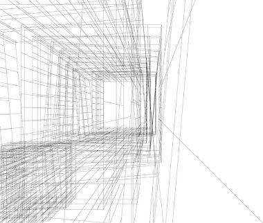 Mimari sanat konseptinde soyut çizgiler, minimum geometrik şekiller. 