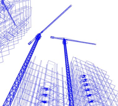 Mimari sanat konseptinde soyut çizgiler, minimum geometrik şekiller.