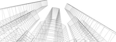 Mimari sanat konseptinde soyut çizgiler, minimum geometrik şekiller. 