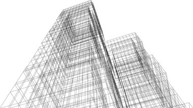 Mimari sanat konseptinde soyut çizgiler, minimum geometrik şekiller.