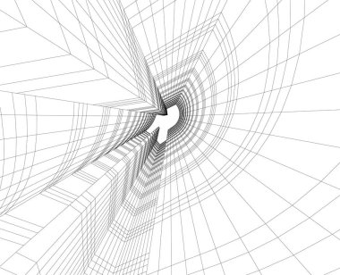 Mimari sanat konseptinde soyut çizgiler, minimum geometrik şekiller.