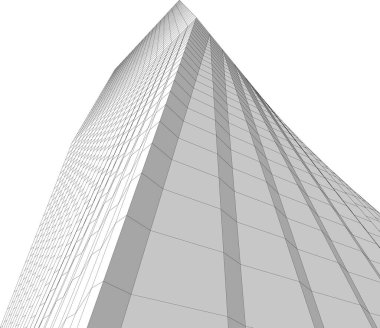 Arkaplanda mimari bina 3d illüstrasyon