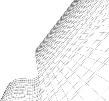 Mimari sanat konseptinde soyut çizgiler, minimum geometrik şekiller. 