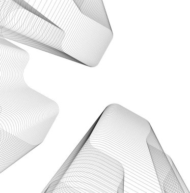 Mimari sanat konseptinde soyut çizgiler, minimum geometrik şekiller.