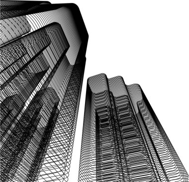 Mimari sanat konseptinde soyut çizgiler, minimum geometrik şekiller.