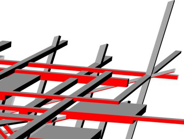 Mimari sanat konseptinde soyut çizgiler, minimum geometrik şekiller. 