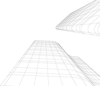 Mimari sanat konseptinde soyut çizgiler, minimum geometrik şekiller. 