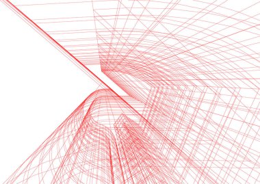 Mimari sanat konseptinde soyut çizgiler, minimum geometrik şekiller.