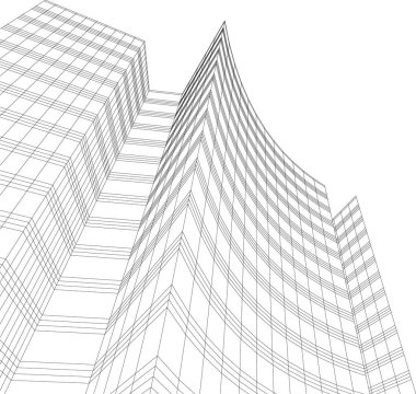 Mimari sanat konseptinde soyut çizgiler, minimum geometrik şekiller. 