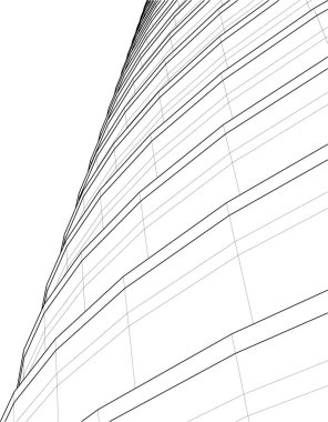 Mimari sanat konseptinde soyut çizgiler, minimum geometrik şekiller. 