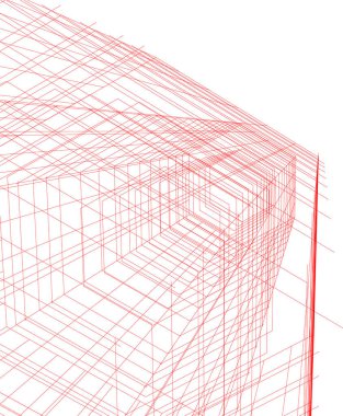 Mimari sanat konseptinde soyut çizgiler, minimum geometrik şekiller. 