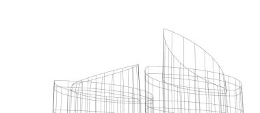 Mimari sanat konseptinde soyut çizgiler, minimum geometrik şekiller.