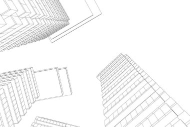 Mimari sanat konseptinde soyut çizgiler, minimum geometrik şekiller.