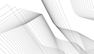 Mimari sanat konseptinde soyut çizgiler, minimum geometrik şekiller. 