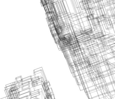 Mimari sanat konseptinde soyut çizgiler, minimum geometrik şekiller. 